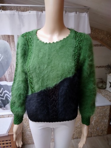 Magnifique pull angora - , vert