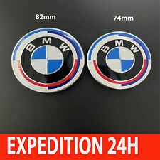 2x BMW Insigne logo capot 82mm + coffre 74mm emblème BMW 50E anniversaire
