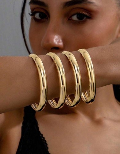Bracelet jonc large - jonc, doré