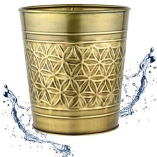 Autumn Alley Brass Trash Can |
