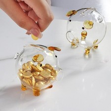 Mini tirelire cochon doré