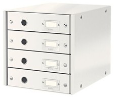Bloc de Classement 4 Tiroirs A4 Click & Store 60490001 - Blanc