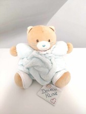 Peluche/Doudou Chat Bleu Clair Beige Blanc Boule Patapouf Plume 30cm Kaloo 2011