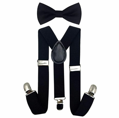 Black color toddler bow tie - black,