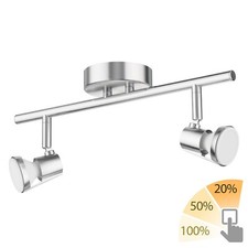 Plafonnier LEONIS à deux flammes avec ampoules LED GU10 blanc chaud à 3