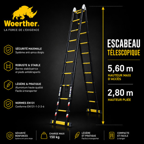 Escabeau télescopique - escabeau,