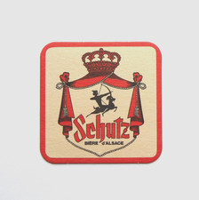 Sous bock  bière Schutz bière d'Alsace rouge