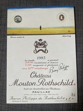 Étiquette Château Mouton Rothschild 1983 – Steinberg – neuve – vin collection