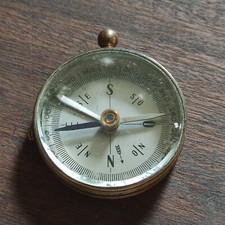 boussole ancienne laiton militaire verre biseauté
