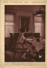 Publicité ancienne cette femme est cliente de Paravent issue de magazine 1934