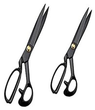 COMBO de ciseaux tailleurs noirs Jupiter de 11 et 12 pouces pour couper des v...