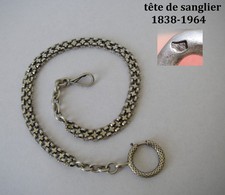 ancienne chaine de montre a gousset 21gr en Argent massif poinçon sanglier N°518
