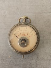 Ancien ampèremètre / voltmètre portatif en forme de montre de poche,