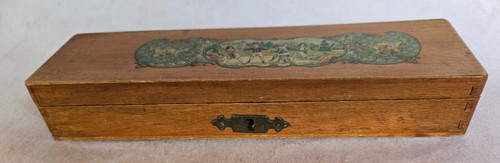 Ancien plumier ecolier - plumier, decor