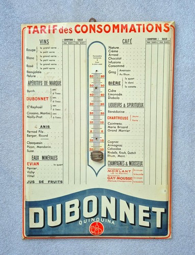 Glaçoide dubonnet tarif des - dubonnet, "tarif