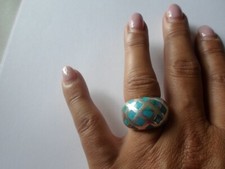 bague en argent massif, dôme