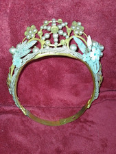 ANCIENNE COURONNE RELIGIEUSE/STATUE/LA VIERGE/LAITON NACRE/CROWN/DIADEME/H. 5 cm