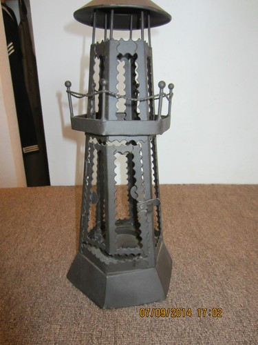 Nautical metal lighthouse - nautical,