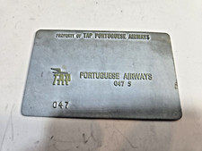 Plaque De Validation Métallique D'Ancienne Billet D'Avion Portugais. TAP