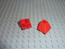 2 x Lego Red slope ref 3676