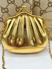 Gucci mini sac/ minaudière vintage en métal doré Monogram GG collection firenze