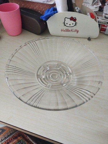 Plat service rond verre - en,