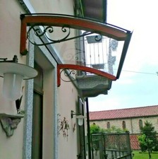 Abris de bois DIY d'entrée fenêtre Auvent banne entrée de porte Mod.LEGNO RICCIO