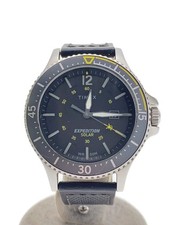 TIMEX◆Montre solaire/analogique/cuir/BLK/BLK/SS/TW4B14900//