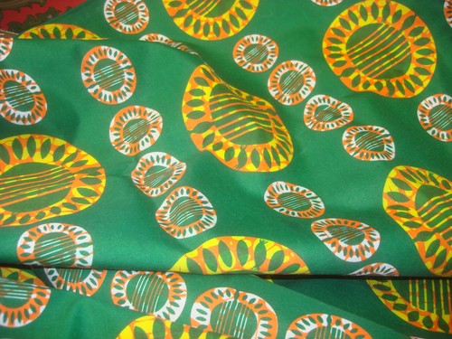 Tissu africain fond - africain, vert