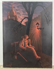 Huile sur toile signée École