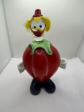 Vintage Murano Verre Clown En Apfelform Clownfigur Art Du Fait à la Main