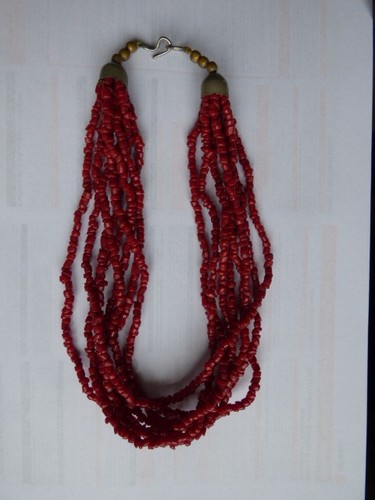 Ancien collier corail brins - ancien, 8