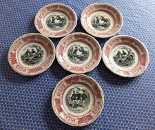 6 Assiettes Parlantes Faience