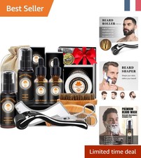 Coffret Entretien Barbe Complet avec Huile, Shampoing et Accessoires Pratiques