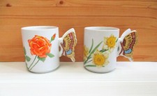 2 Mugs vintage motif floral