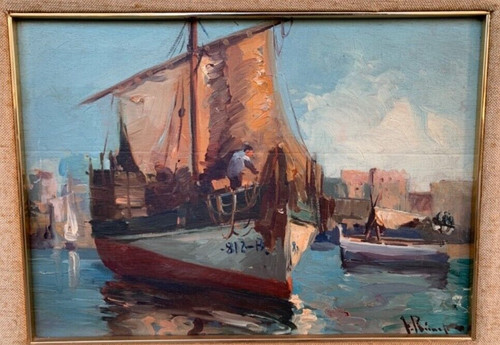 Tableau huile paysage - huile, marin