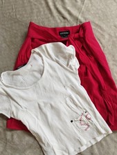 NATHALIE CHAIZE Jupe Rouge Neuve pour 38.40 + Kdo DIPLODOCUS Tee Shirt