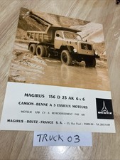 Magirus-Deutz 156 D23AK 6x6 170CV caractéristique prospectus camion poids lourd