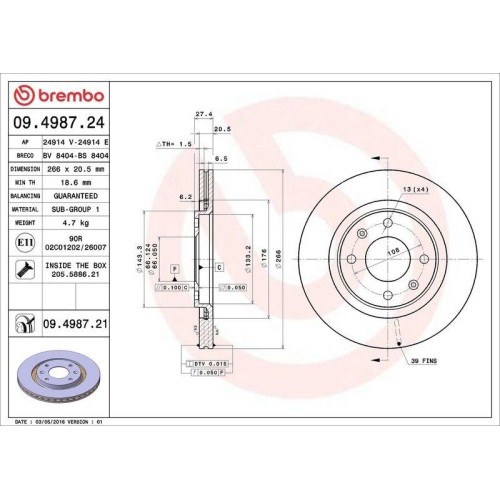 Disque frein brembo - de,