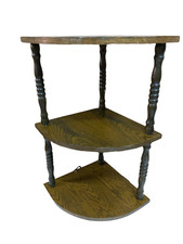 ANCIEN MEUBLE DE COIN ENCOIGNURE ÉTAGÈRE D ANGLE BOIS TOURNÉ 