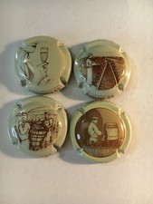 CAPSULES DE CHAMPAGNE/ REMUAGE / DÉGORGEMENT / DÉGUSTATION / DÉBARDEUR /LOT DE 4