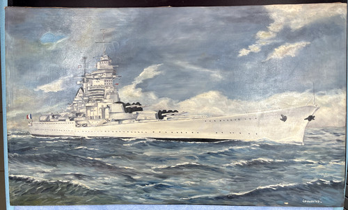 Huile sur toile marine - huile,