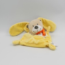 Doudou plat lapin jaune blanc pois nuage NICOTOY - 26395