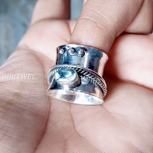 Bague toupie ovale topaze