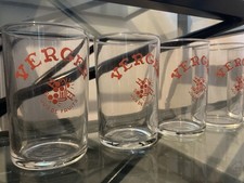 RARE LOT ANCIEN 5 VERRES VERGER + SES 2 BOUTEILLES JUS DE FRUITS VERGER ⭐️⭐️⭐️