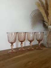 Vintage Lot De 4 Verres À Vin Luminarc Rosaline