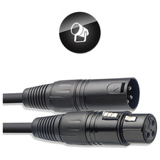 1 Câble DMX  XLR 3 Broches Mâle vers XLR 3 Broches Femelle Longueur 1 Métre 