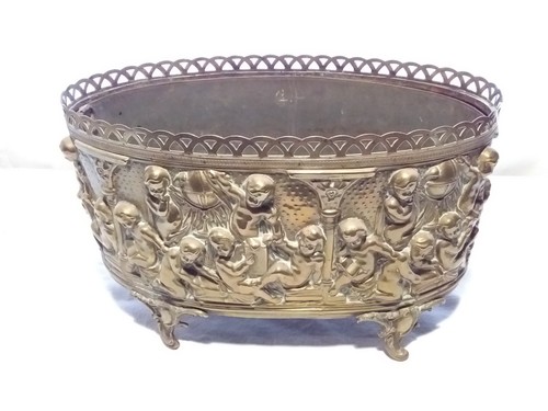 Jardiniere aux angelots cuivre - jardiniere,