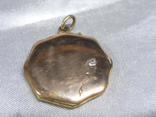 ?? ANCIEN PENDENTIF RELIQUAIRE CADRE PORTE PHOTO OCTOGONAL PL OR BIJOUX JEWEL