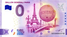 75015 Ballon Generali Paris, 2025, Billet Euro Souvenir